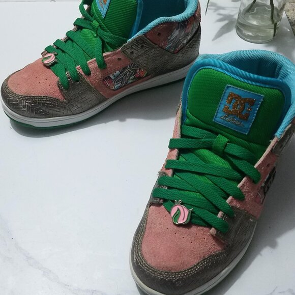 Rare DC x Miami Ink Peach Basket Skate Shoes - Picture 9 of 12